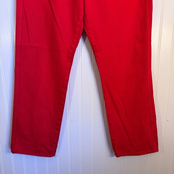 Lucky Brand High Waist Straight Crop Red 100% Cotton Denim Jeans Size 6/28 - Picture 5 of 14